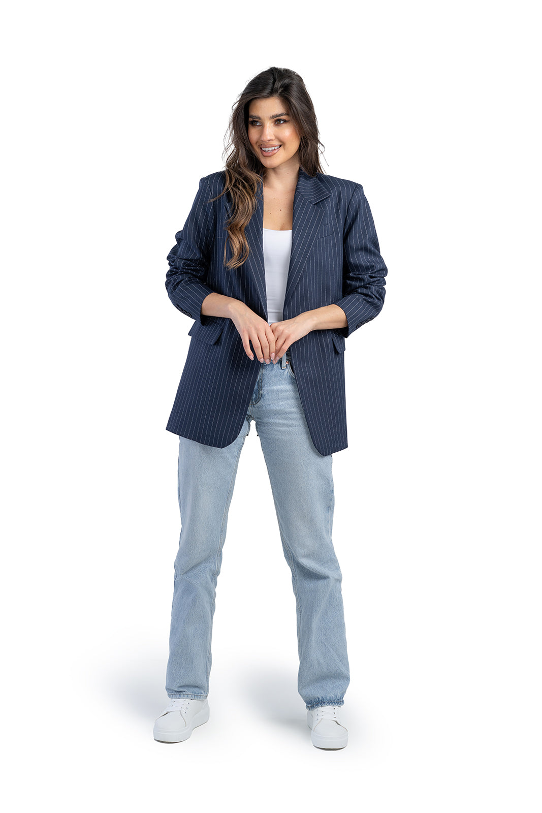 Marynarka ALISON granatowe paski