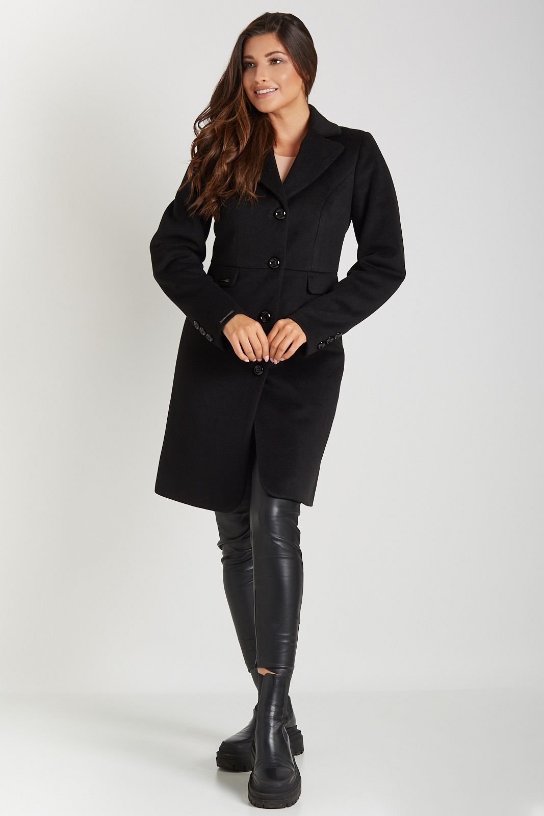 Płaszcz KORNELIA czarny alpaka