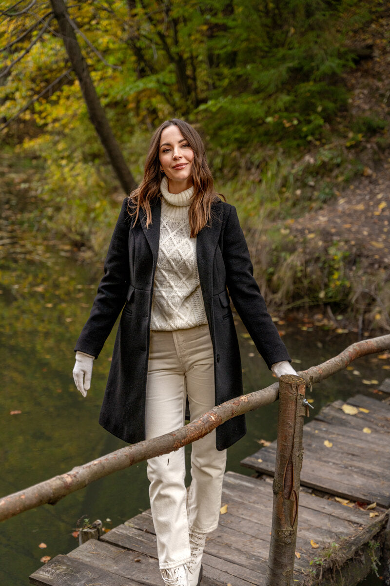 Płaszcz KORNELIA czarny alpaka