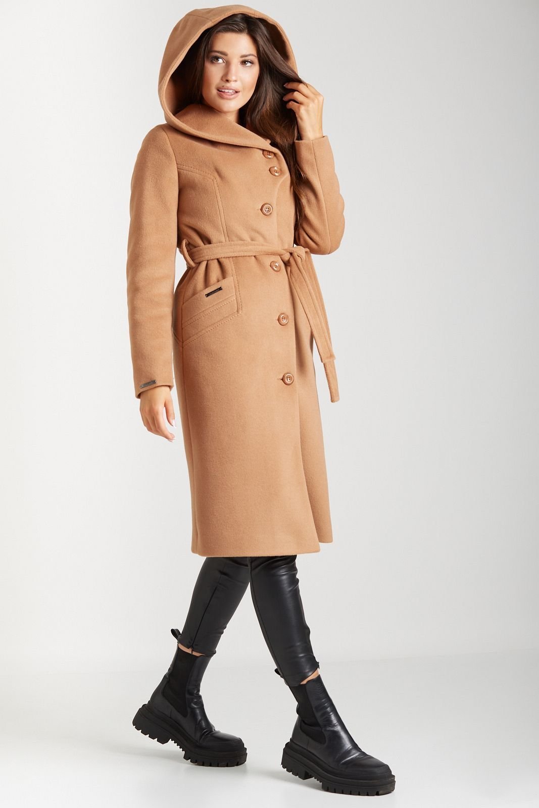 Płaszcz MARIKA camelowy alpaka