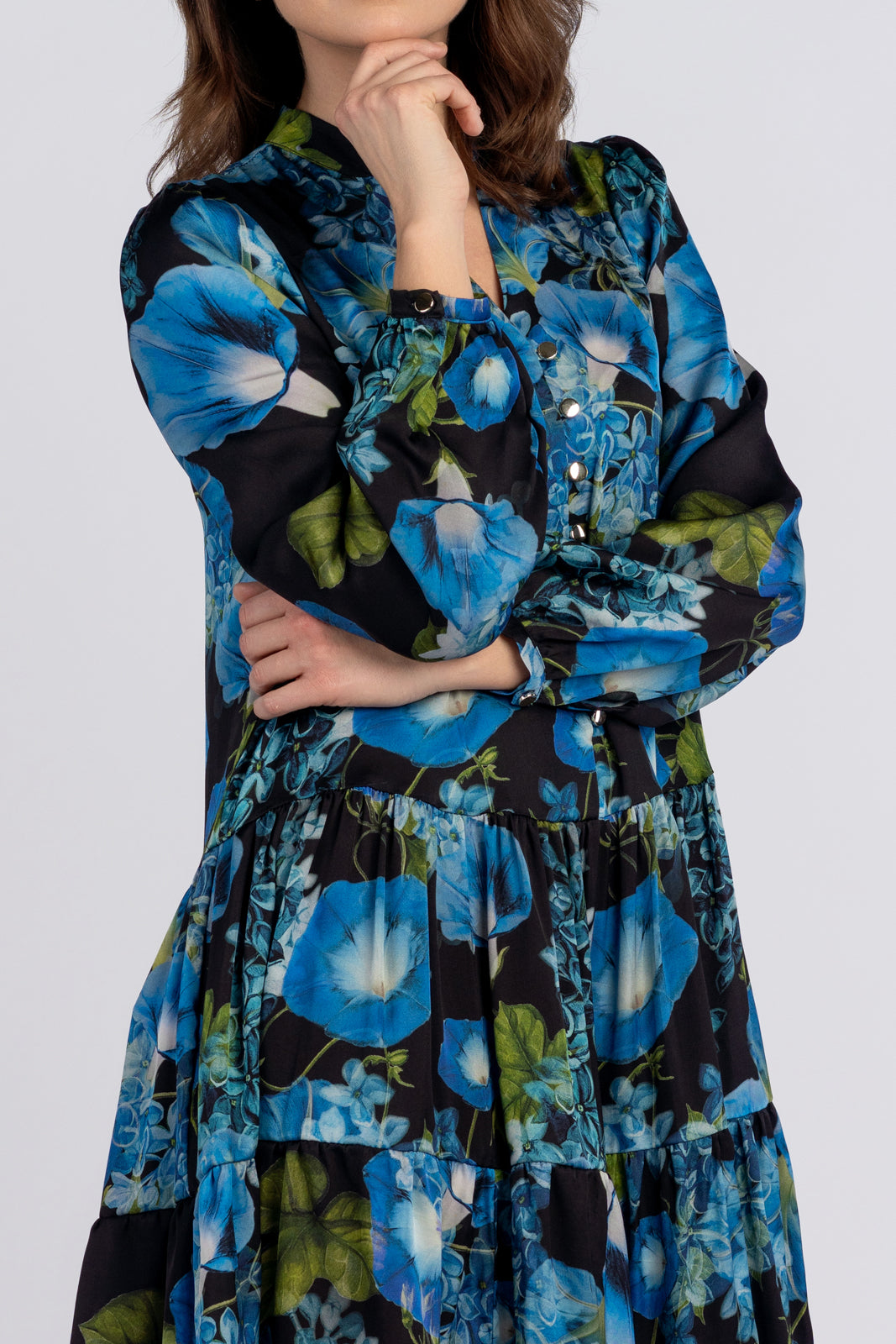 Sukienka AURORA granatowe kwiaty