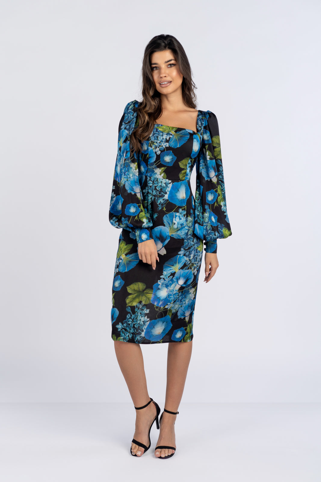 Sukienka MARINA granatowe kwiaty