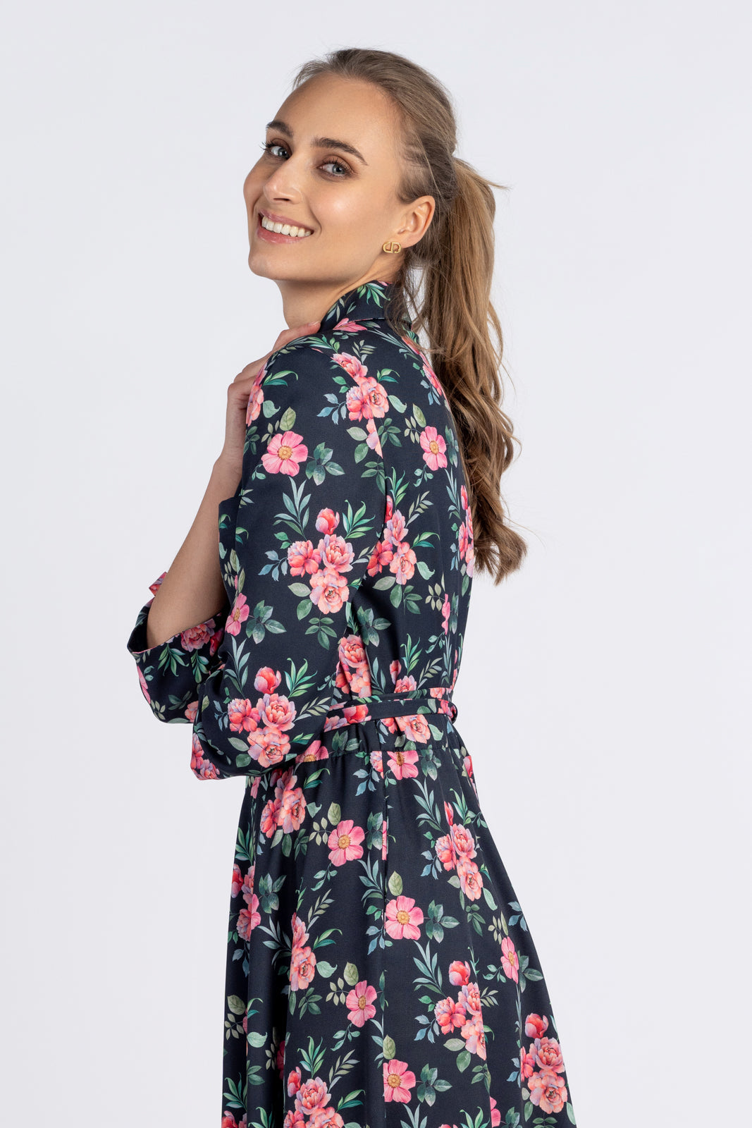 Sukienka SOFIA zielone kwiaty