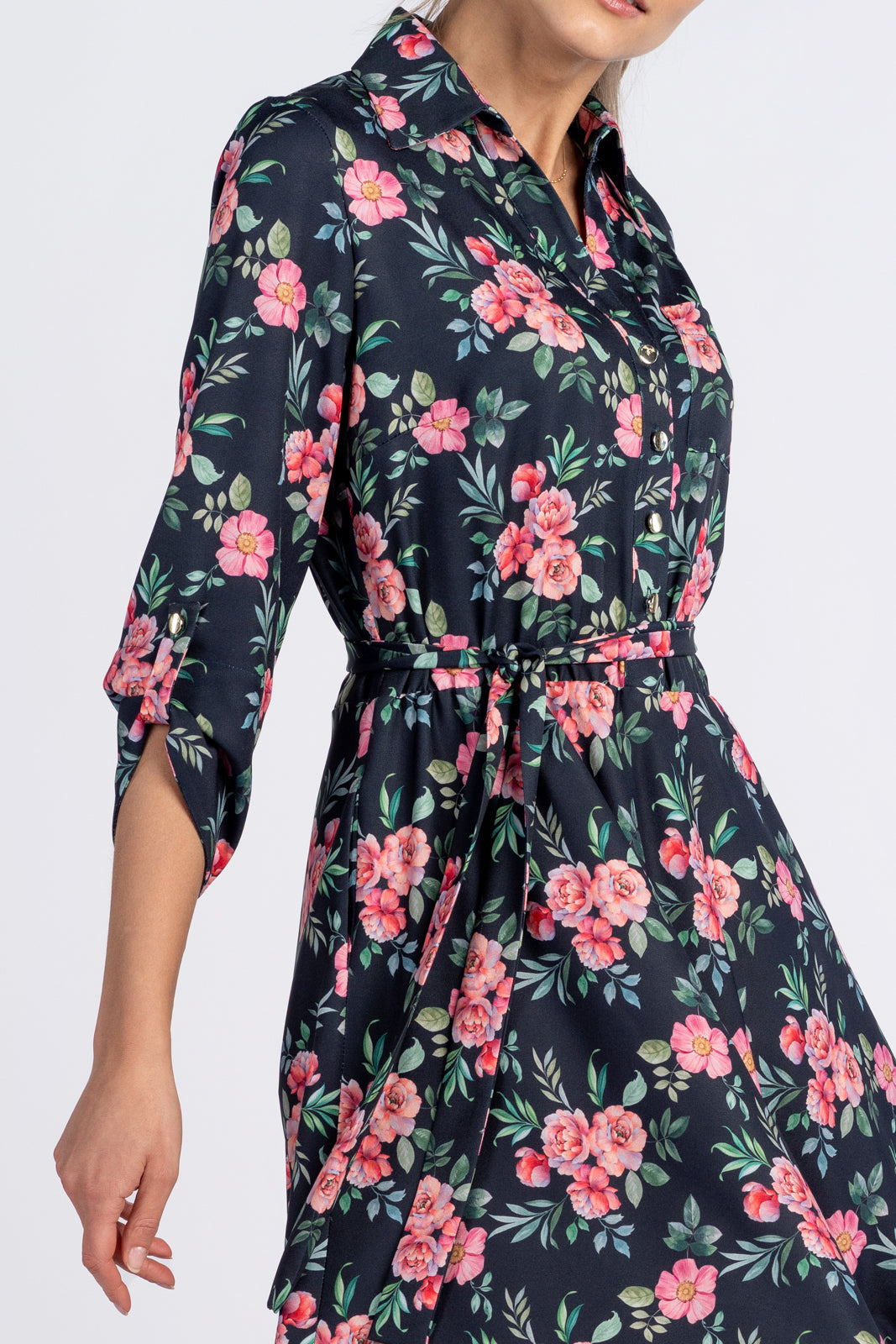 Sukienka SOFIA zielone kwiaty